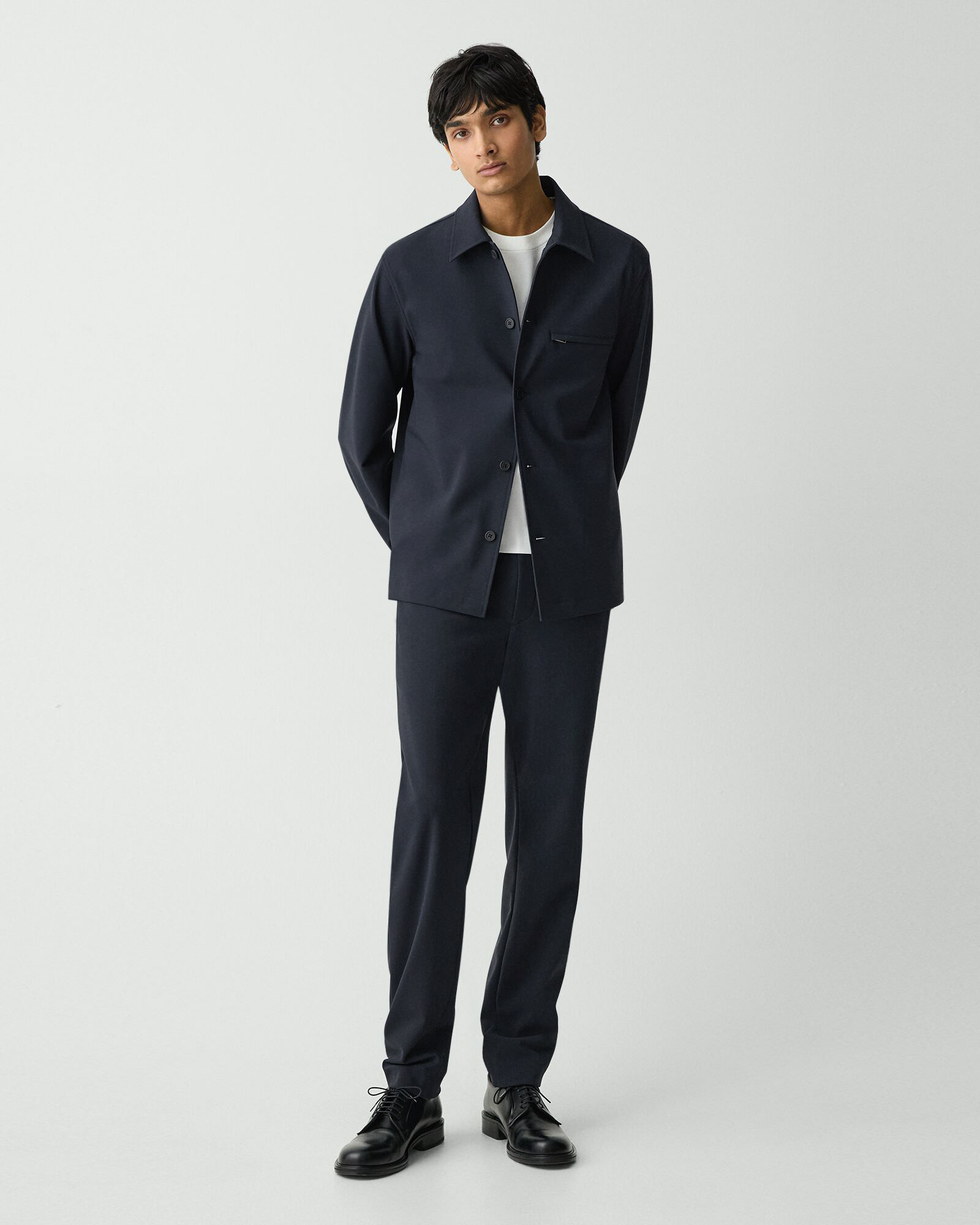 2025年モデル　セオリー シャツブルゾン　Precision Ponte Precision Ponte Overshirt Blouson | MEN | Theory [セオリー