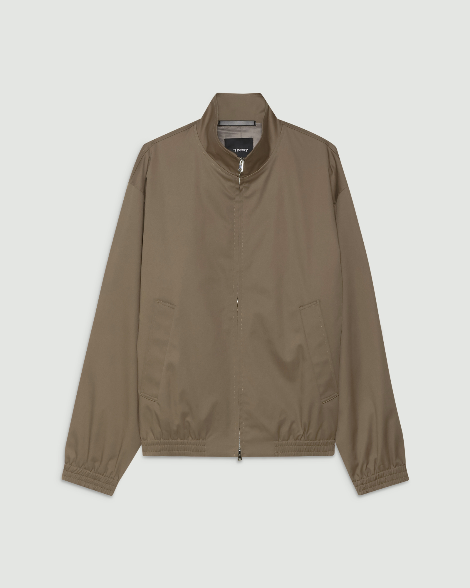 現行 21SS セオリー Theory サテン ボンバージャケット グリーン S Hanson Twill Stand Collar Blouson | MEN | Theory [セオリー