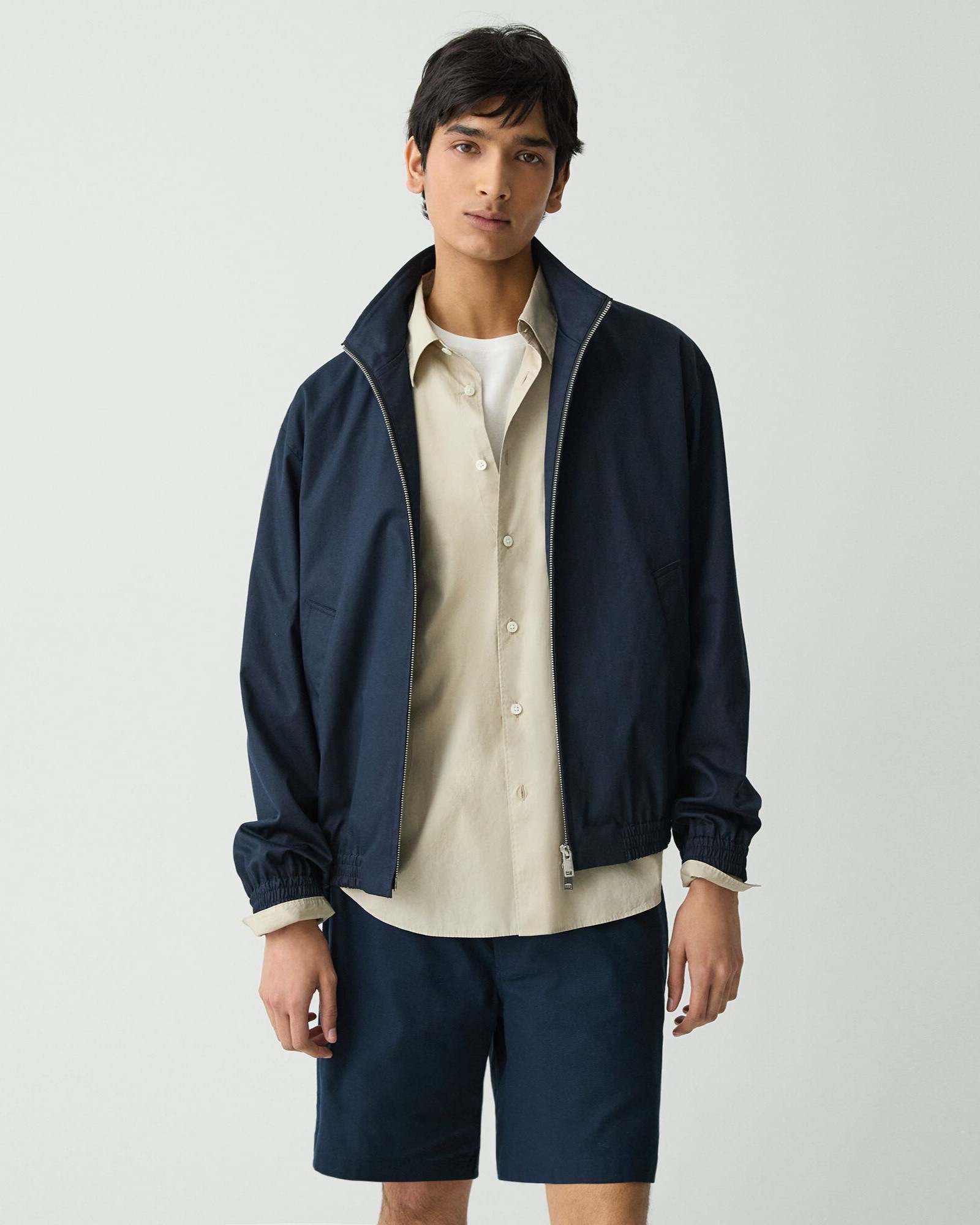 新品級！theory セオリー　定価4.2万　ブルゾン　ジャケット　紺　S 春夏 Hanson Twill Stand Collar Blouson | MEN | Theory [セオリー