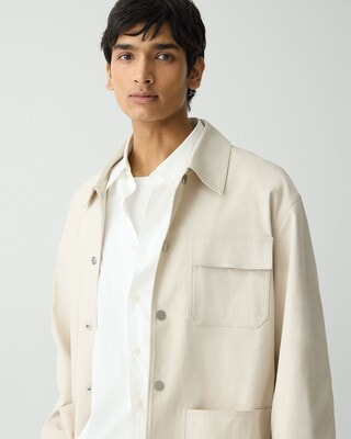 G9169*theoryセオリー☆カシミヤ混☆ショート☆コート☆クリーム色☆4. 一部店舗限定 Canvas Stretch Utility Coat | MEN | Theory
