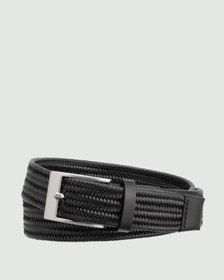 美品 セオリー theory イタリア製 ベルト 伸縮 黒 メンズ