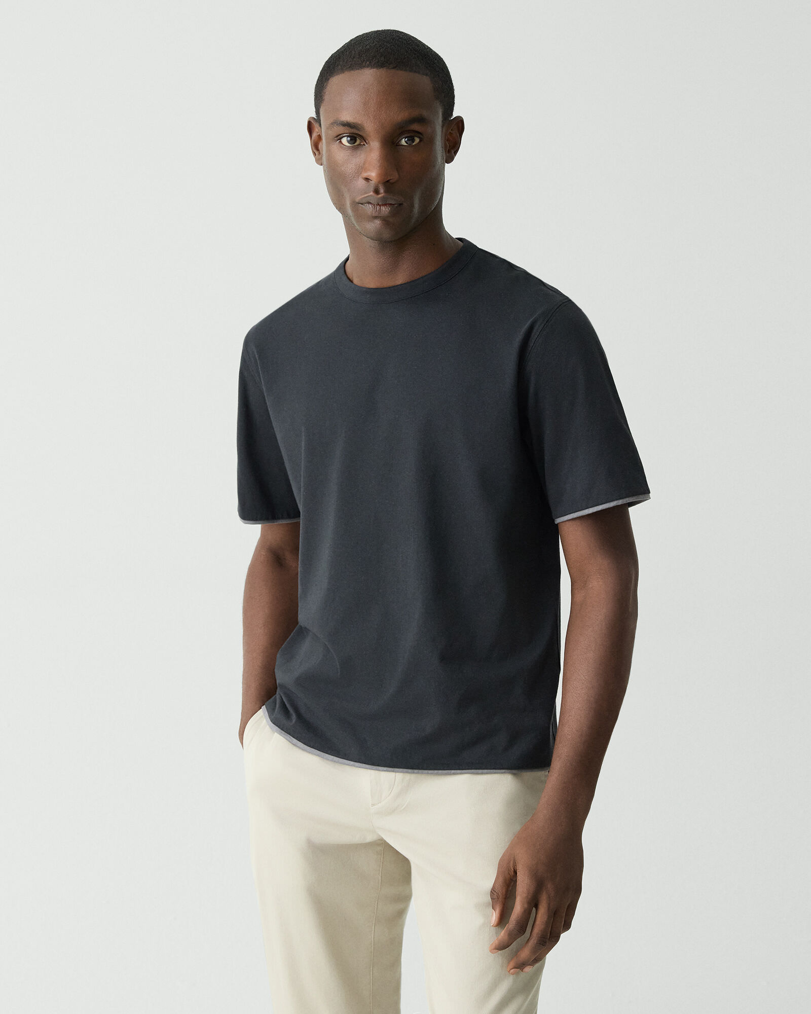 オンライン限定 Foundation Jsy W Double Layered Tee | MEN | Theory