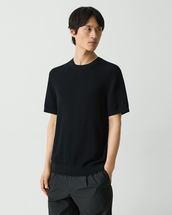 【Theory】Tactile Cotton Mesh Crewneck Sweater 【Theory】Tactile Cotton Mesh Crewneck Sweater