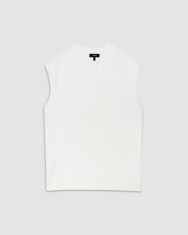 【Theory】Tactile Cotton Vneck Nosleeve Sweater 【Theory】Tactile Cotton Vneck Nosleeve Sweater