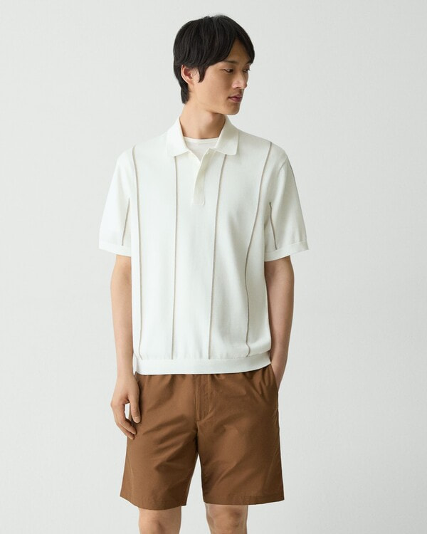 【Theory】Tactile Cotton Polo Stripe Sweater 【Theory】Tactile Cotton Polo Stripe Sweater