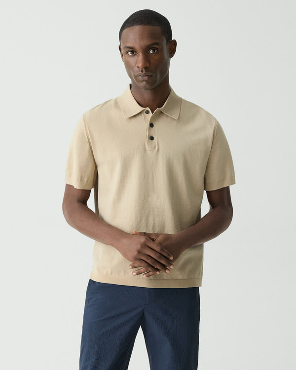 【Theory】Cotton Light Twist Relax Polo Sweater 【Theory】Cotton Light Twist Relax Polo Sweater