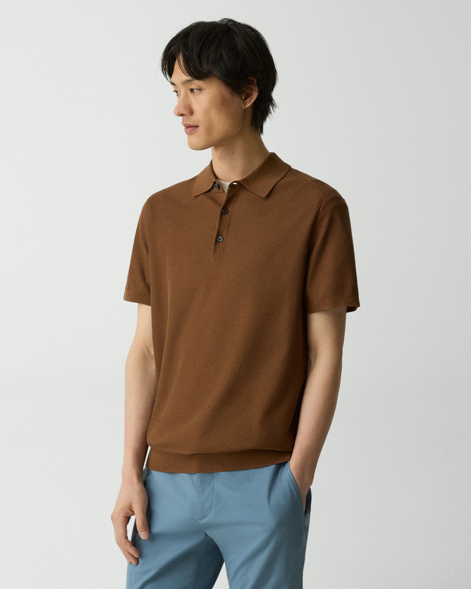 Silk Cotton Polo Sweater | MEN | Theory [セオリー] 公式通販