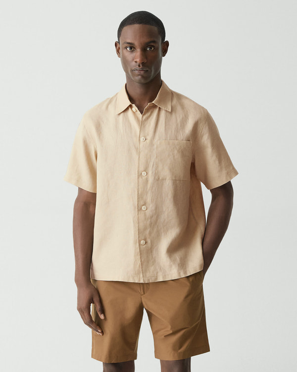 【Theory】Relaxed Linen Lt Shirt Short Sleeve 【Theory】Relaxed Linen Lt Shirt Short Sleeve