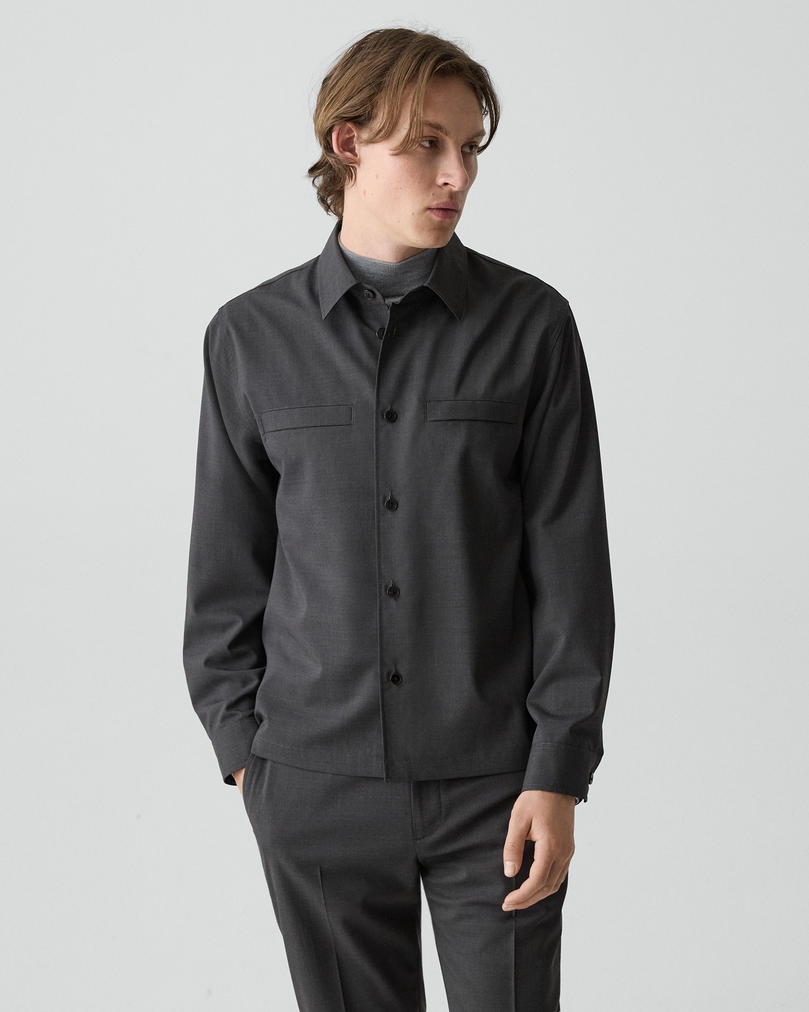 【極美品】HUMAN MADE WOOL OVERSHIRT L 黒グレー Motion Wool Overshirt | MEN | Theory [セオリー] 公式通販サイト