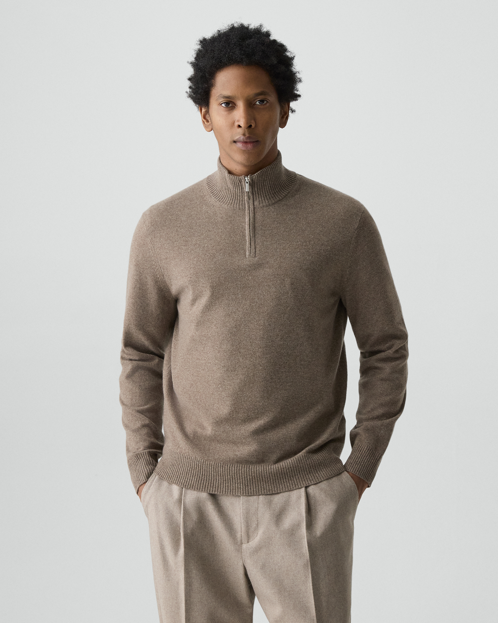Cashmere 3 Hilles Quarterzip Sweater | MEN | Theory [セオリー