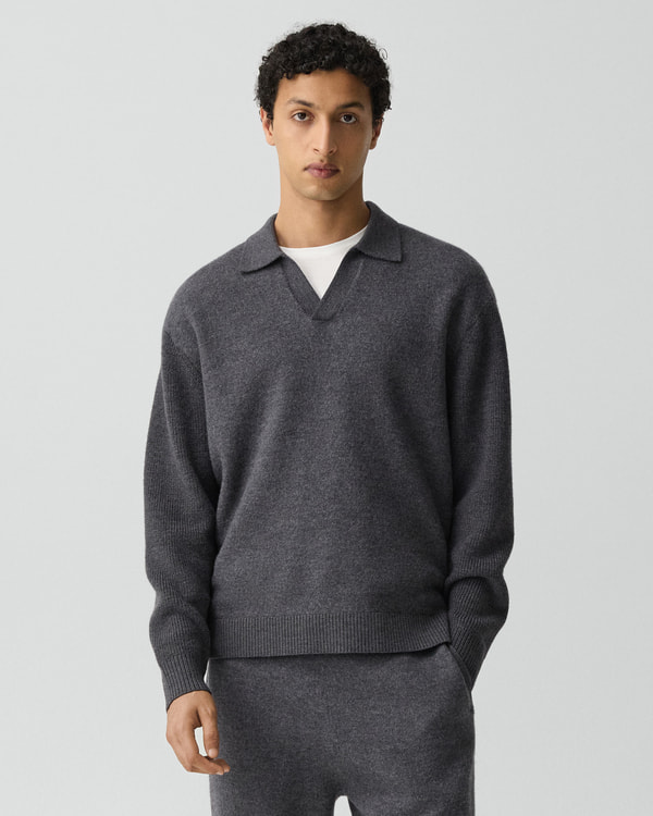 【Theory】Boiled Merino Boiled Johnny Collar Sweater