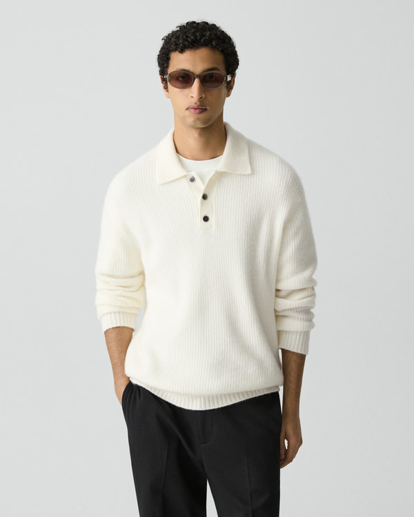 【Theory】一部店舗限定 Astor Wool Longsleeve Polo Sweater