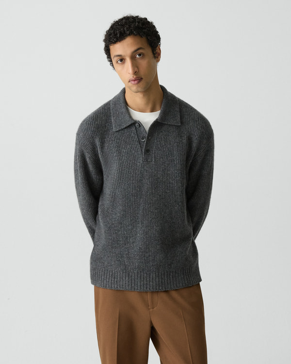 一部店舗限定 Astor Wool Longsleeve Polo Sweater | MEN | Theory