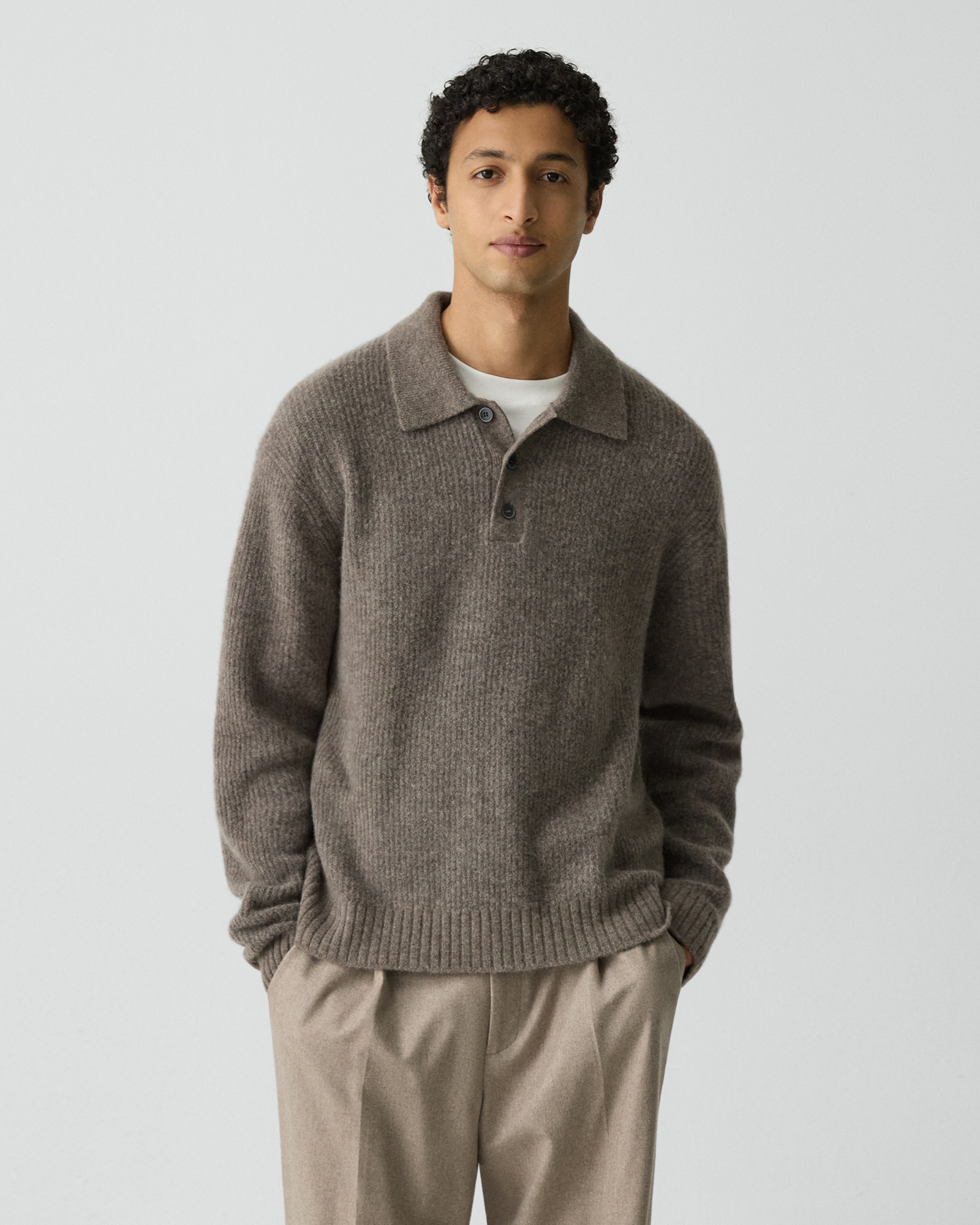 一部店舗限定 Astor Wool Longsleeve Polo Sweater | MEN | Theory