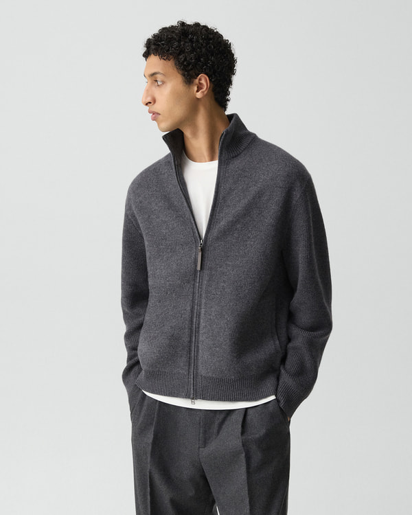 【Theory】Boiled Merino Boiled Fullzip Turtle Sweater