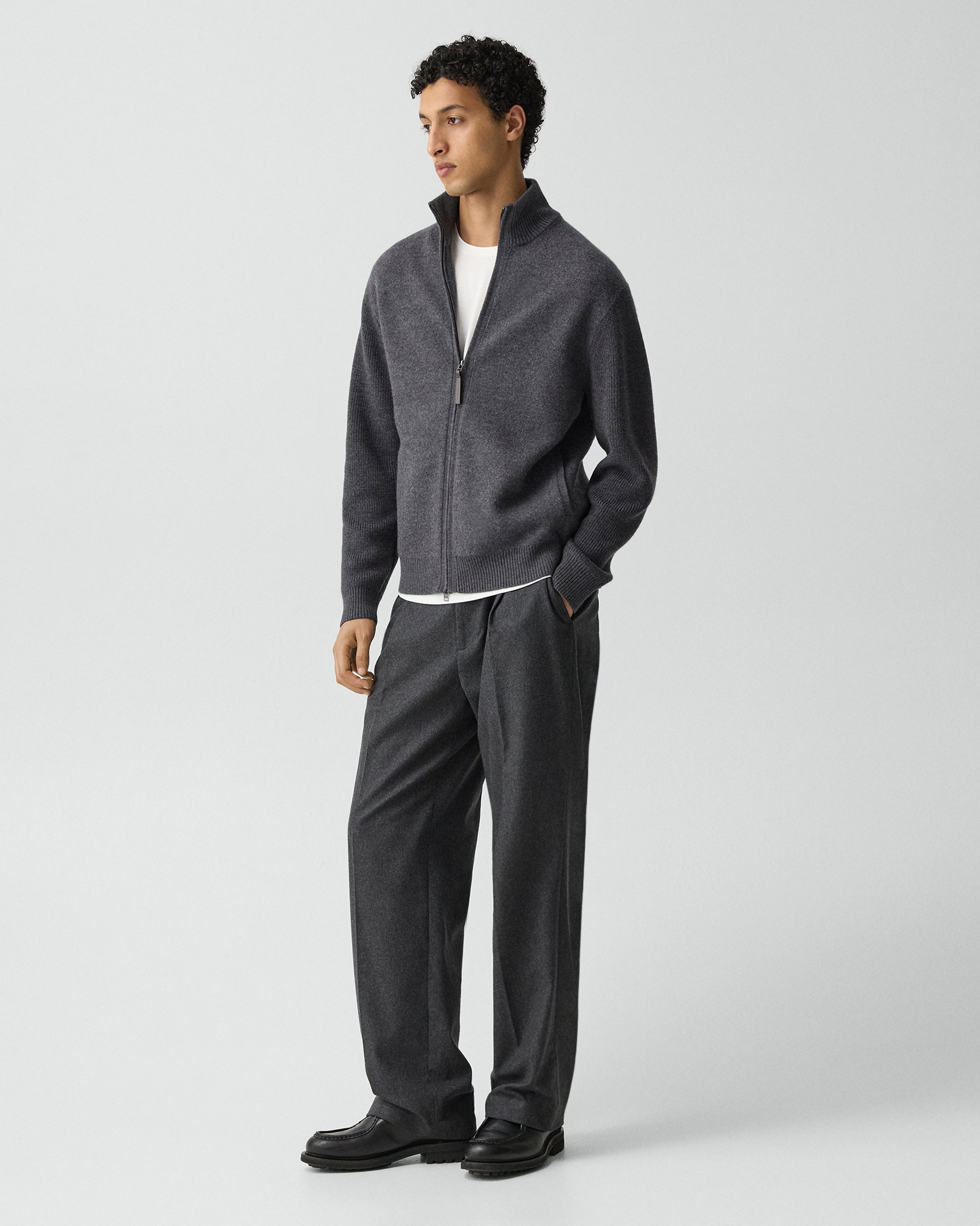 Boiled Merino Boiled Fullzip Turtle Sweater | MEN | Theory