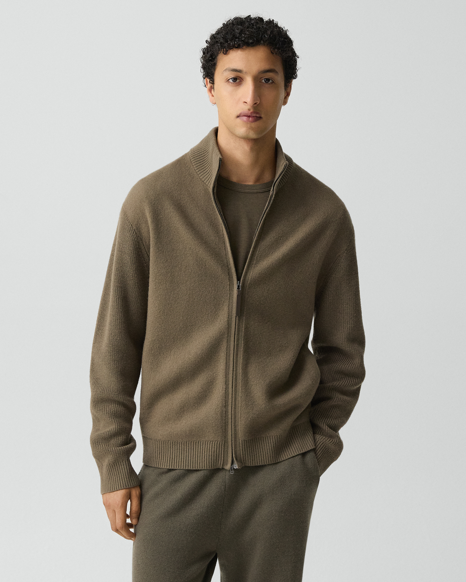 Boiled Merino Boiled Fullzip Turtle Sweater | MEN | Theory