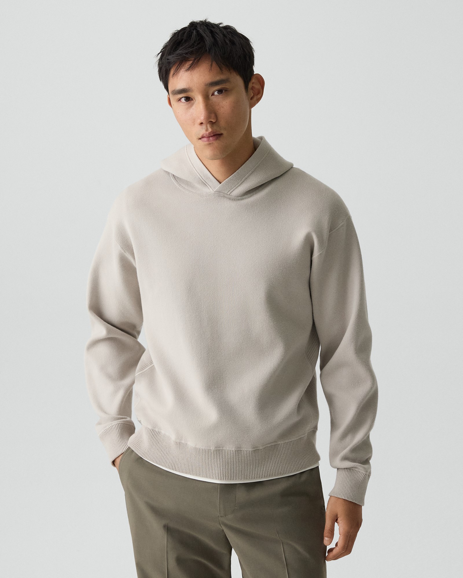 定価4.3万　theory セオリー　ブークレ　パーカー　フーディー　ニット 定価4.3万 theory セオリー ブークレ パーカー フーディー ニット