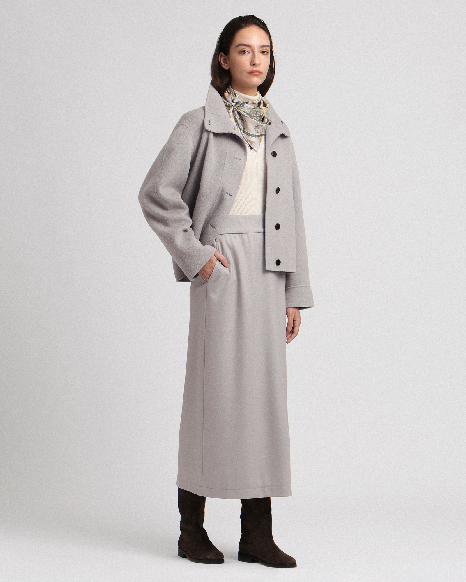 2023 セオリーリュクス RIBBLE ELLIN L ウール タイトスカート theory