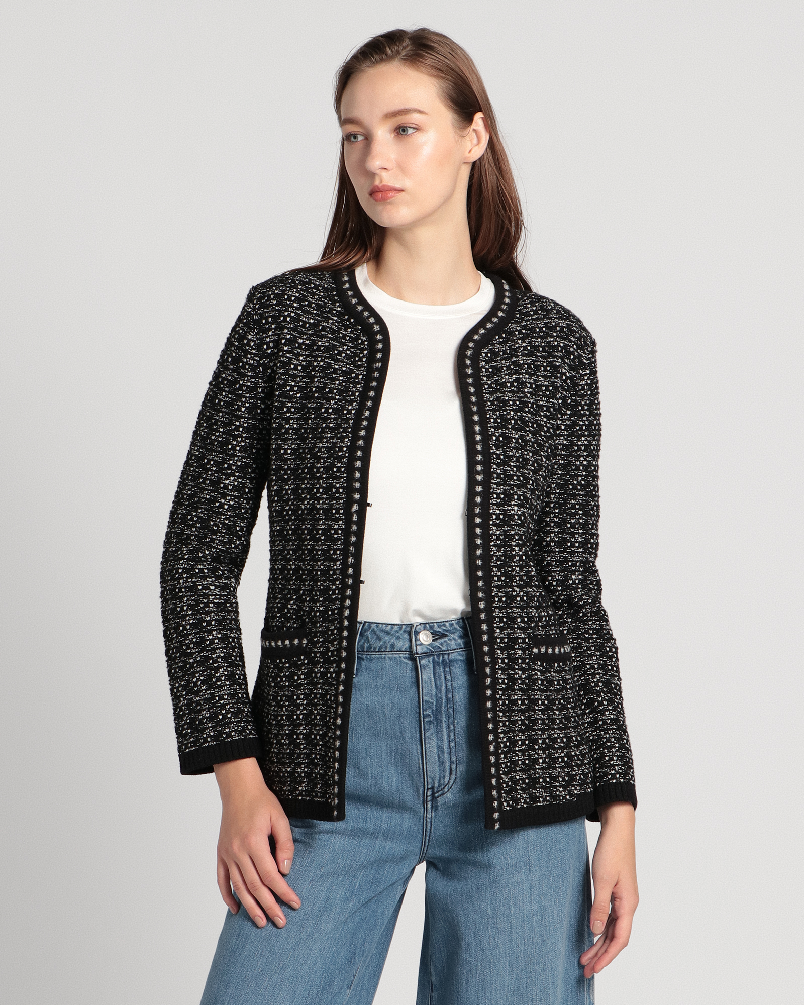 【美品】 セオリーリュクス  カーディガン　レディース　 38  ブラック theory luxe(セオリーリュクス) カーディガン サイズ38 M