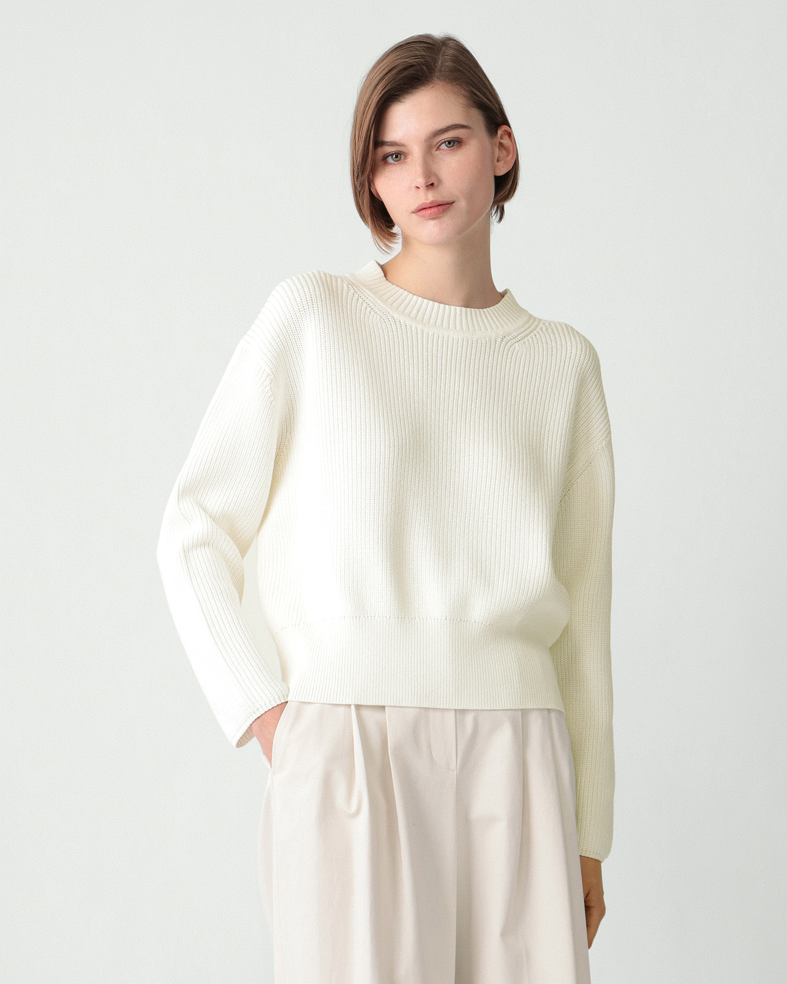 セオリーリュクス　ニット　Morbi Hunter Sweater　38ホワイト Grander Jackie Sweater | Theory luxe[セオリーリュクス]公式通販サイト