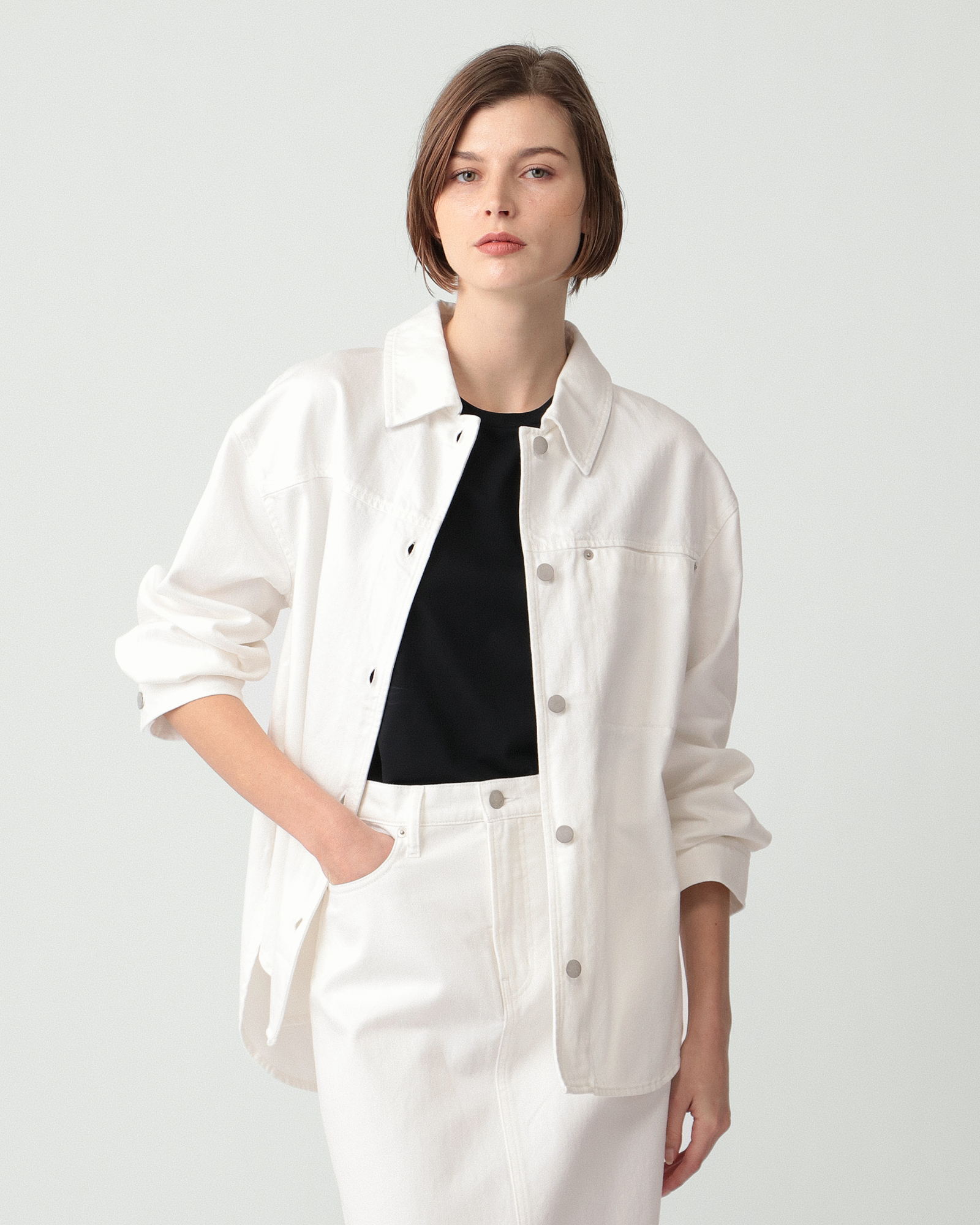 新品即決 予約商品》 Slate Denim Ivane Shirt | Theory luxe[セオリー ジャケット・アウター