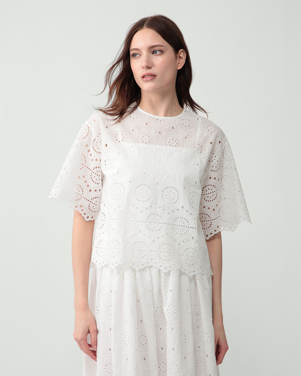 【Theory】Geo Eyelet Vidia Blouse 【Theory】Geo Eyelet Vidia Blouse