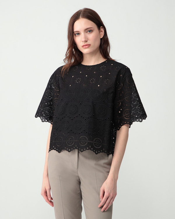 【Theory】Geo Eyelet Vidia Blouse 【Theory】Geo Eyelet Vidia Blouse