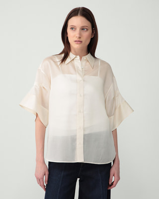 極美品 セオリーリュクス 2025 マドックスシャツ 半袖 オーバーサイズ 38 Tori Maddox Shirt | Theory luxe[セオリーリュクス]公式通販サイト