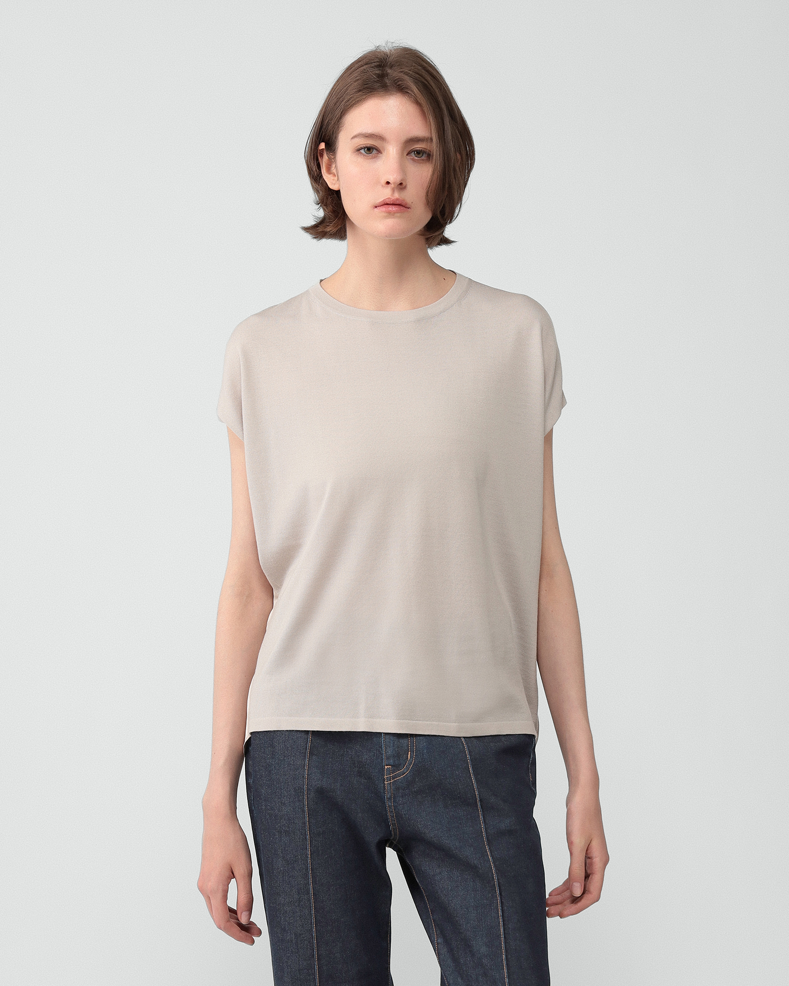 theory - Theory グレー Sweater38 Ivey セオリーリュクスニット　Lawrence luxe size38/グレー カーディガン セオリーリュクス トップス