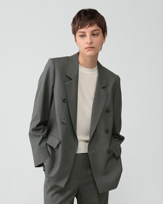 新品　セオリー リュクス　nuela saxony サキソニー　ブルゾン　グレー 新品 セオリー リュクス nuela saxony サキソニー ブルゾン