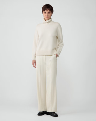 セオリーリュクス　ホワイト　ワイドパンツ Suave Saxony Vinson Pant | Theory luxe[セオリーリュクス]公式通販サイト