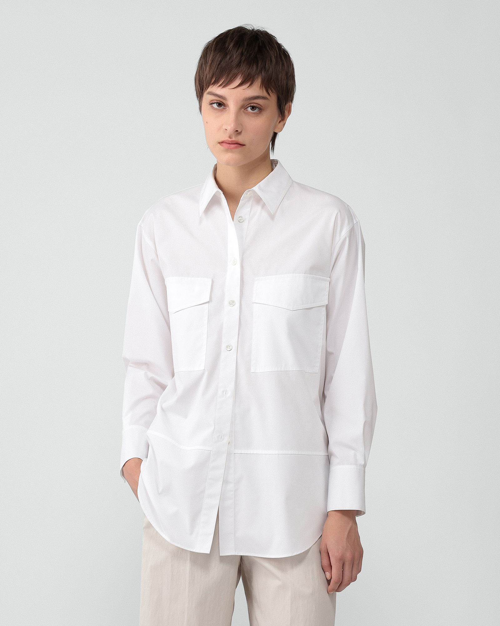 一部限定カラー Luxe Cotton Kaylee Shirt | Theory luxe[セオリー