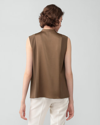 theory luxe 美品ノースリーブブラウス ベージュＬ 定価28,000円 theory luxe(セオリーリュクス) ノースリーブブラウス03-4108212-100