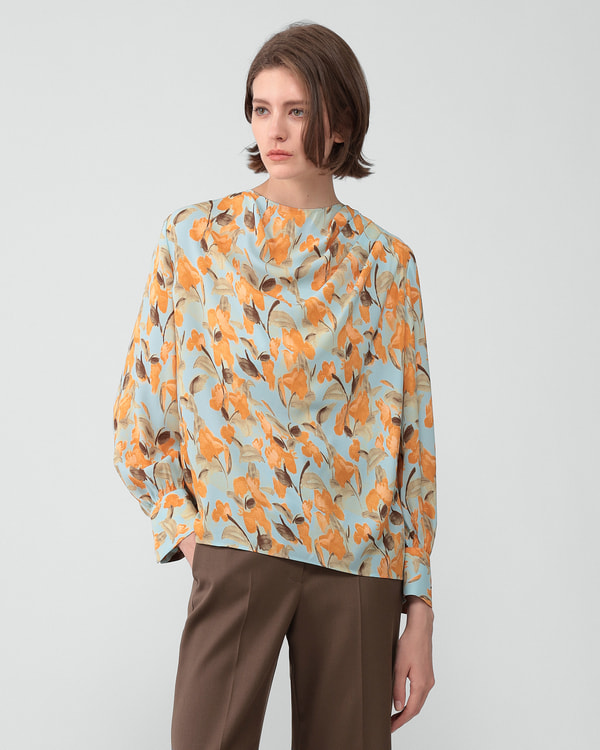 【Theory】Autumn Garden Print Ria Blouse 【Theory】Autumn Garden Print Ria Blouse
