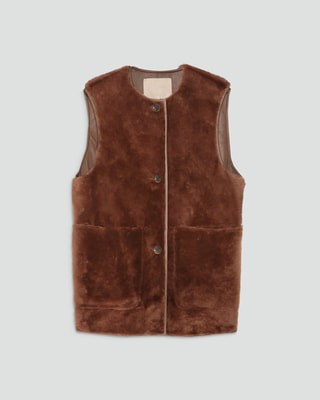Mauv Shearling Luona Vest | Theory luxe[セオリーリュクス]公式通販