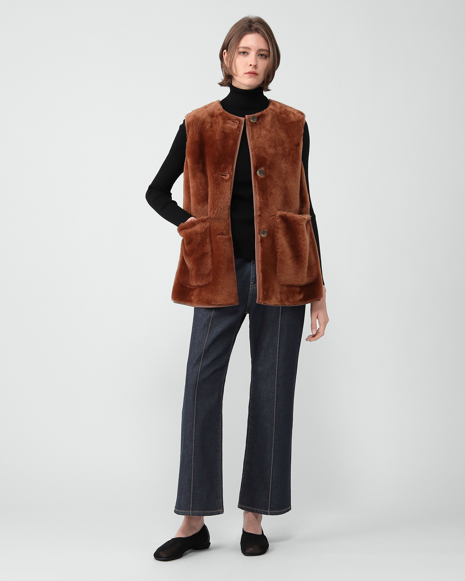 Mauv Shearling Luona Vest | Theory luxe[セオリーリュクス]公式通販