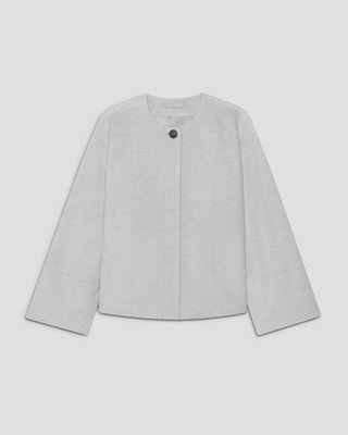 セオリーリュクス　カラーレスジャケット　ウール混　グレー　ELLA FALL 2023 COLLECTION - August - | Theory luxe（セオリー