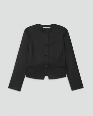 セオリーリュクス　ウールブルゾン 未使用 セオリーリュクス Theory luxe ブルゾン CRISP LINEN KATIA （ブラック