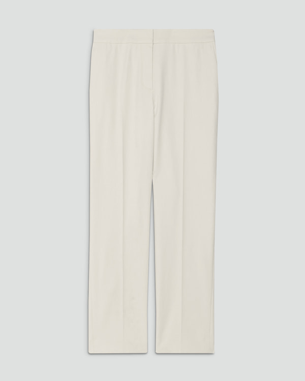 今季大活躍♪セオリー★未使用★ホワイト★クロップドパンツ★今季大活躍！！ ヂェン先生の日常着｜クロップドパンツ アイボリー - ファッション