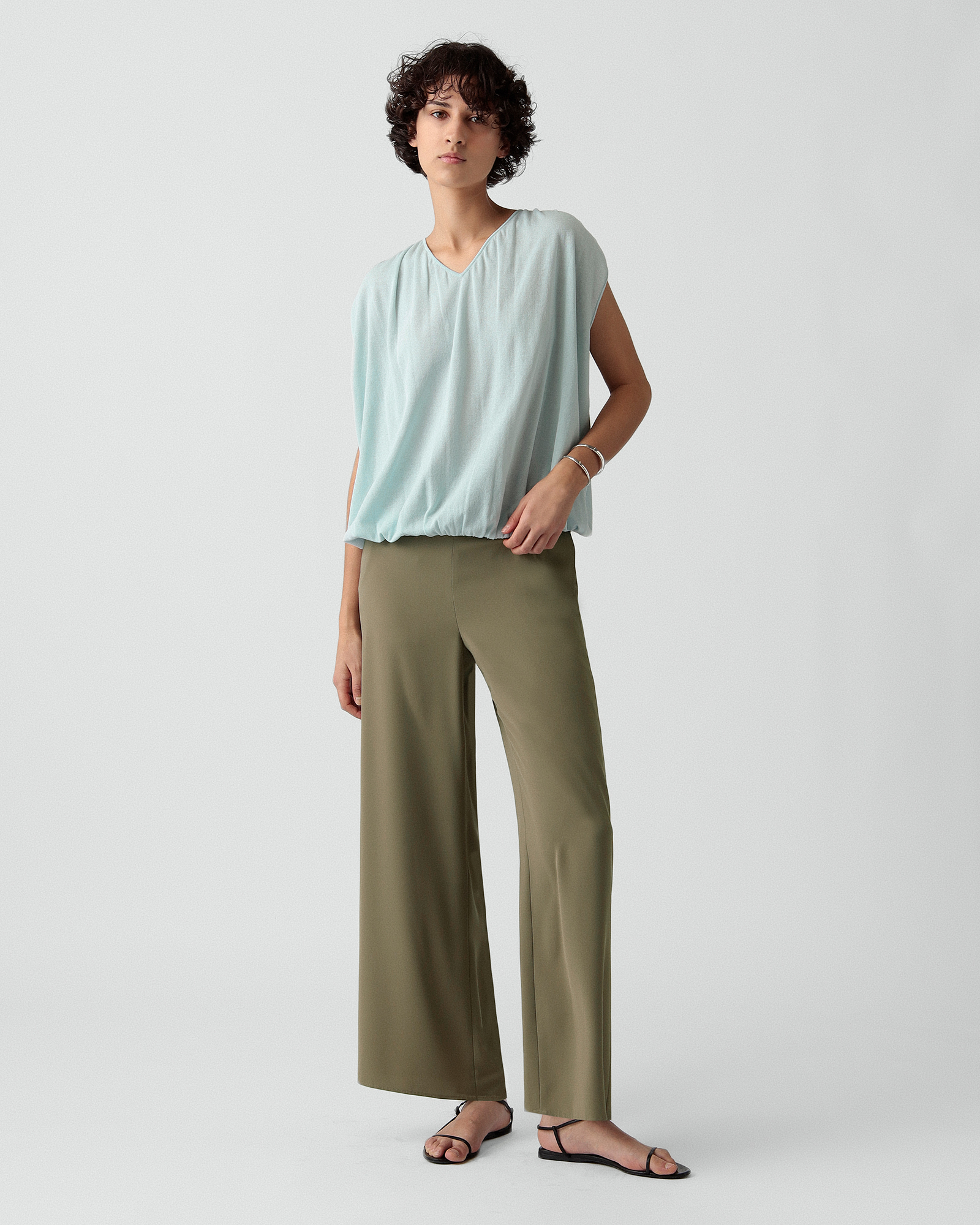 theory luxe セオリーリュクス ニット ミントグリーン サイズ:38(M) / 25春夏 シアー 半袖 ニット / Fortuna Harley Sweater / プルオーバー コットン リネン ウォッシャブル / トップス セーター【レディース】【中古】 Theory luxe - theory luxe セオリーリュクス ニット ミントグリーン
