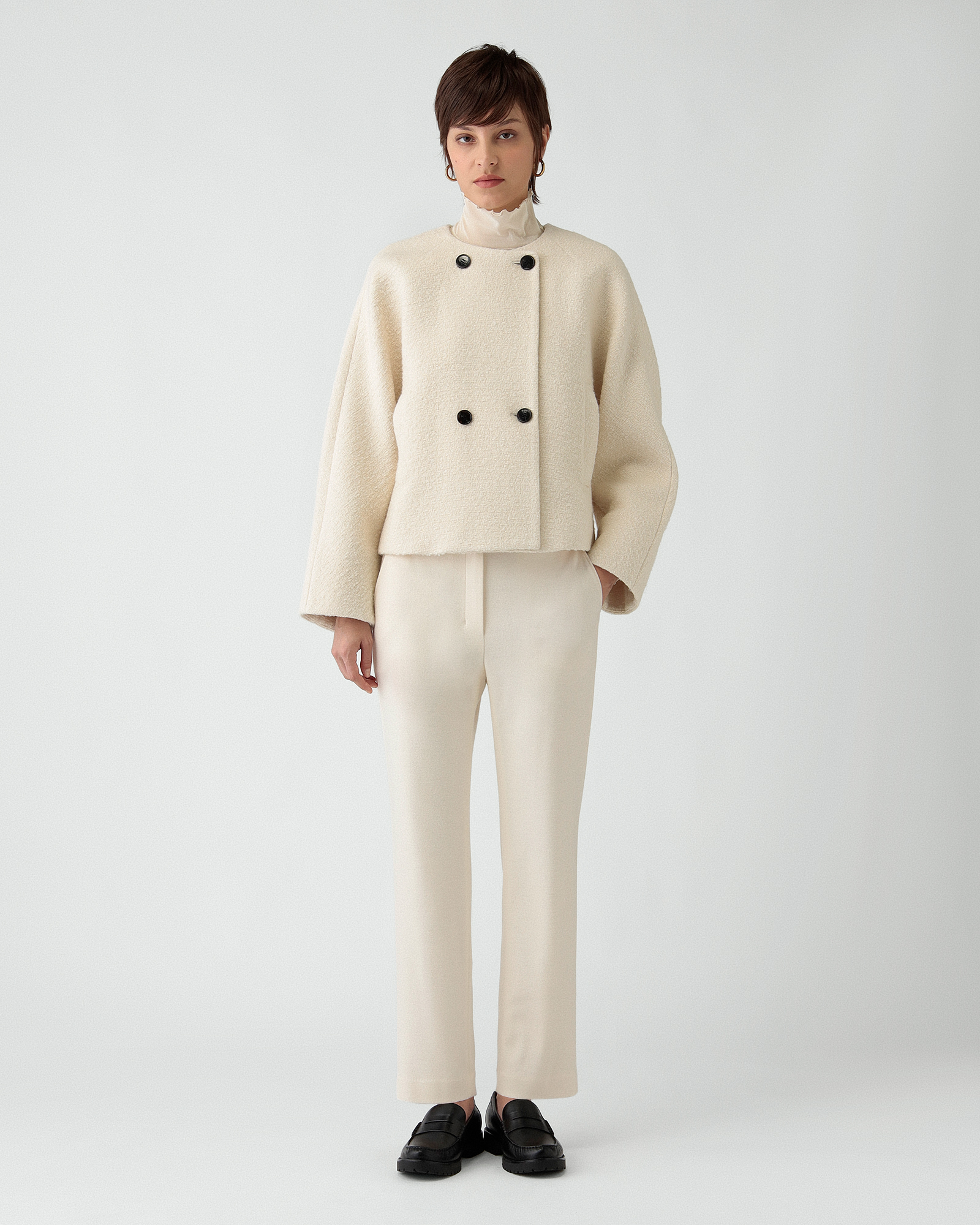 【美品：Theory】上質ウールジャージー スラックス「M：グレーメランジ」 セオリーリュクス(Theory luxe)公式通販 レディースファッション