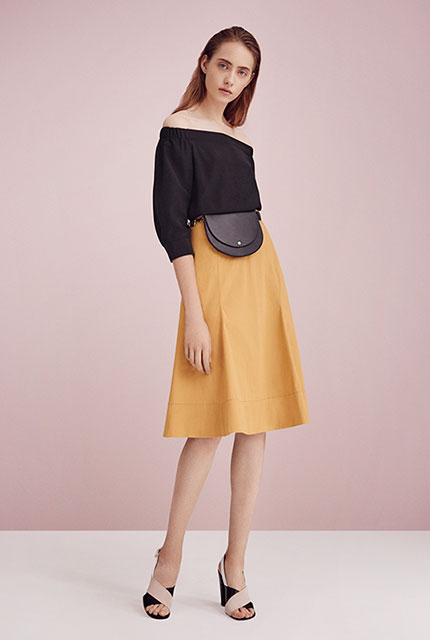 美品 theory luxe コットン ポプリン タック スカート セオリー 美品 theory luxe コットン ポプリン タック スカート セオリー