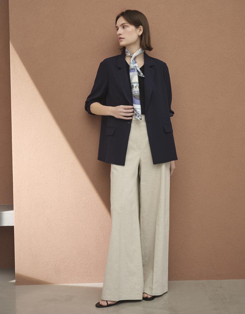 Theory luxe 21ss 異素材ワンピース 351 フォギーブラウン 【公式通販】