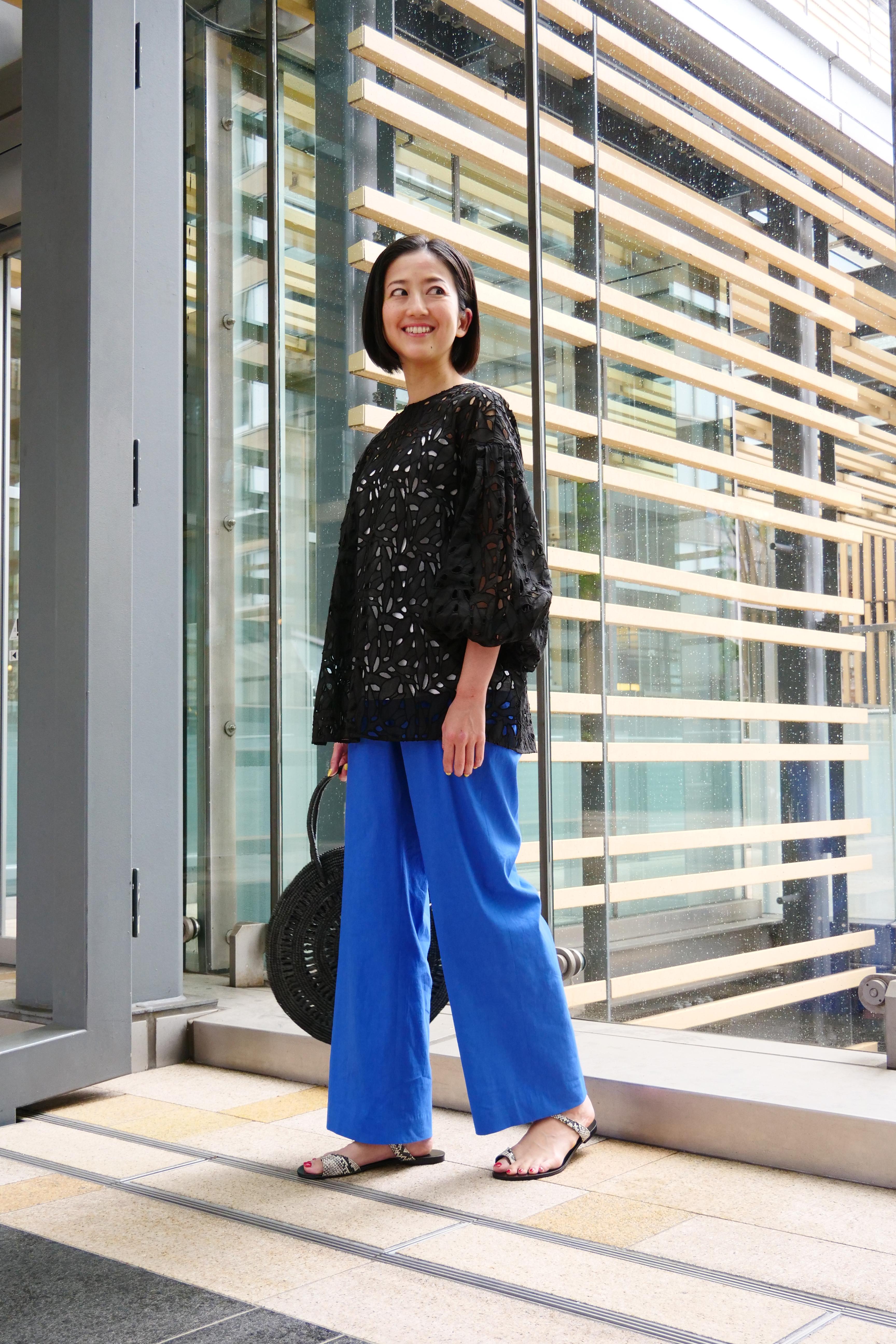 幅広type theory luxe 22SS セットアップ ブラウス ワイドパンツ