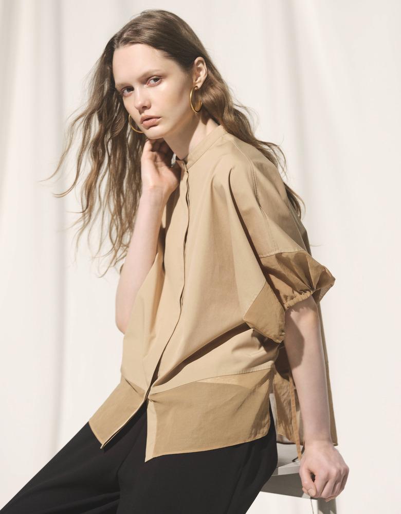 theory luxe 25SS 完売 ウォッシャブル バンドカラーシャツ 【公式通販】